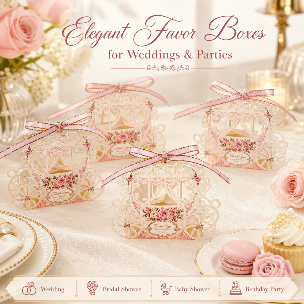 Event Party Box - 10 Adet Lazer Kesim Oyuk Şeker