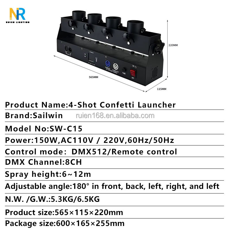 DMX 512 Dört Tüplü Konfeti Mak - Confetti Cannon Tube incelemesi ve fiyatı