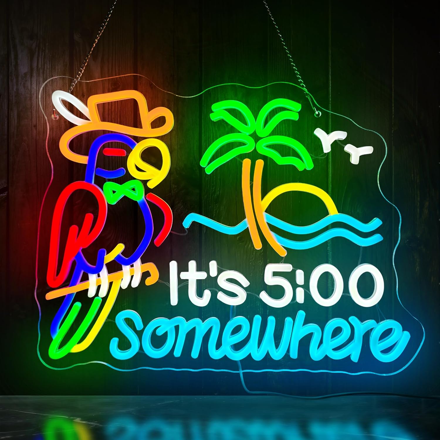 Tiki Bar Papağan Palmiye Ağacı - Neon Sign Party incelemesi ve fiyatı